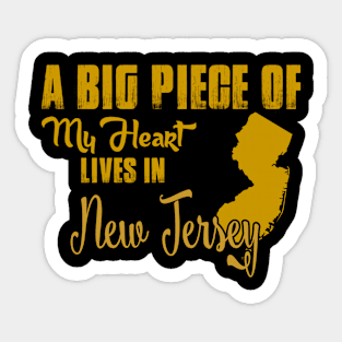 A Big Piece Of My Heart Lives In New Jersey Sticker